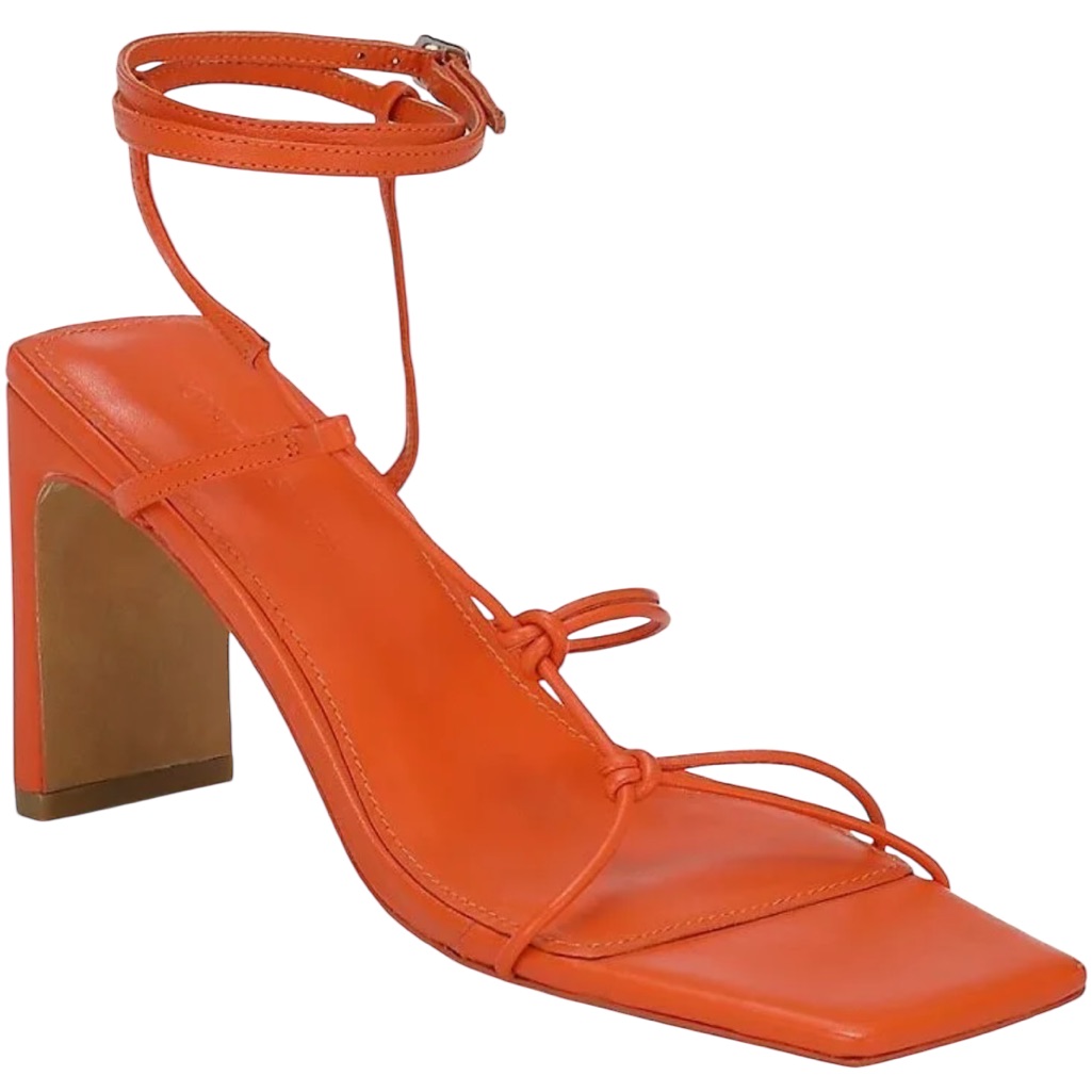 Jonathan Simkhai Niki Strappy Square Toed Sandals Scarlet 222-S020 New